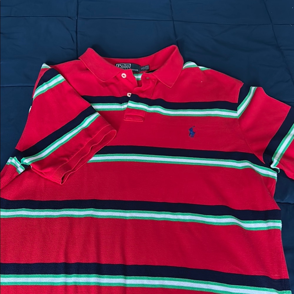 Ralph Lauren Red Striped Polo Shirt